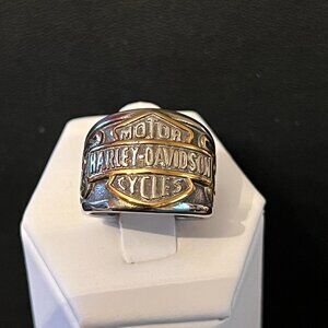 Stainless Steel Harley Davidson Ring Size 7 (322)